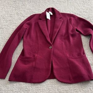 J. Crew Rich Wine Sweater Blazer